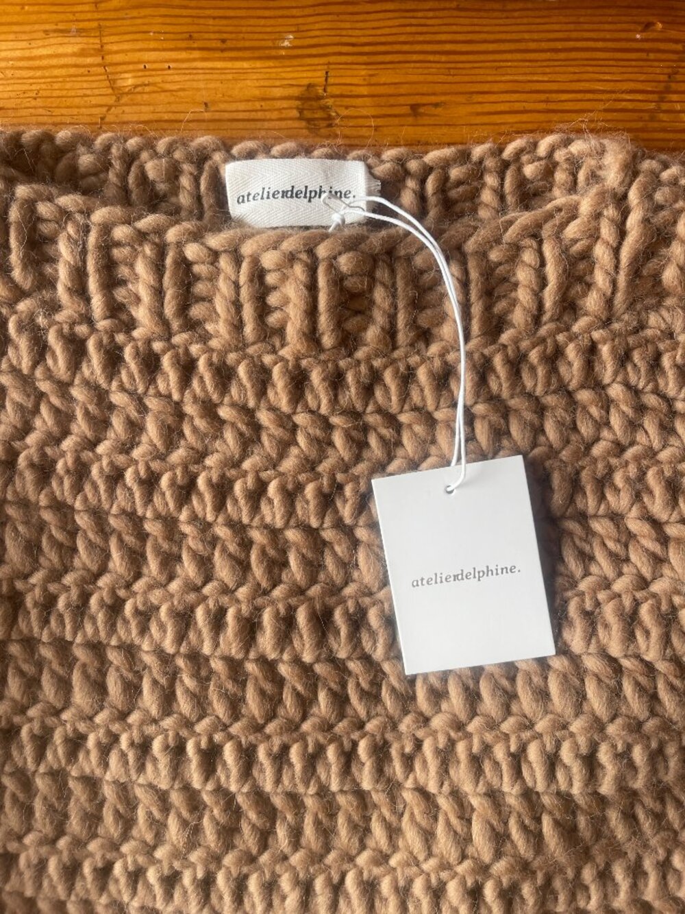 ATELIER DELPHINE  Elmira Handmade Wool Sweater in Camel S - Picture 6 of 7